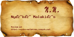 Nyókó Malakiás névjegykártya